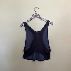 ALO Yoga Dark Grey Cropped Racerback Terry Workout Tank Top Size Small